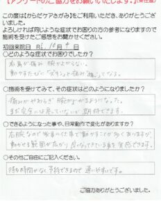 アンケートの原本が表示されています。